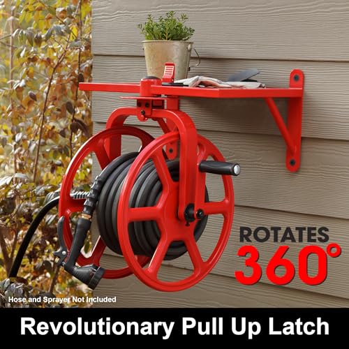Liberty Garden Revolution Hose Reel with Pull Up Latch, Red - style: Revolution, Pull Up Latch