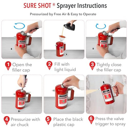 Sure Shot A1000R 1 Quart Enameled Steel Sprayer, Red
