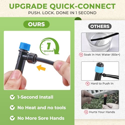 HIRALIY 200FT Drip Irrigation Kit for Garden Watering - size: 200ft