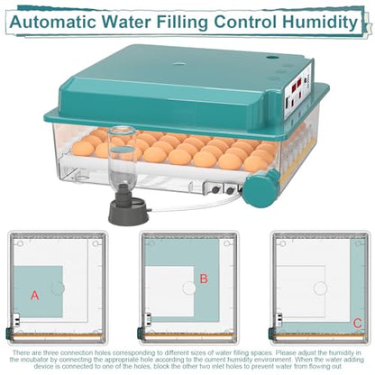 64 Egg Incubators for Hatching Eggs,Incubator with Automatic Egg Turning and Humidity,Chicken Incubator with 5 Automatic Incubate Mode,Poultry Egg Incubator with Incubate Day Counter and Egg Candler
