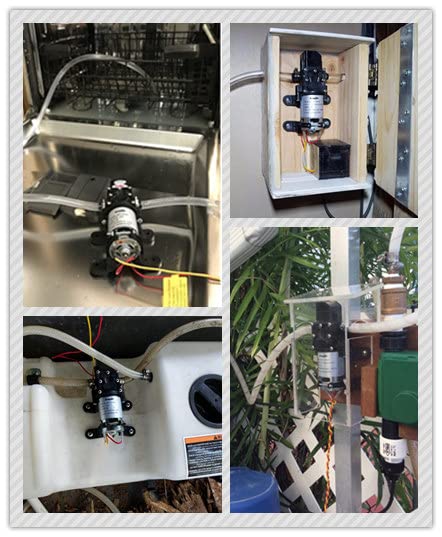 12V DC Fresh Water Diaphragm Pump, 4 L/Min 1.0 GPM 80 PSI