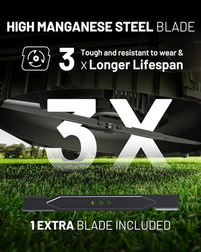 Litheli Cordless Lawn Mower 14 Inch, Brushless Motor Push Mower with Zero Maintenance, 5.0Ah Battery & Charger, Cuts up to 3000 Sq. Ft, 5-Position Height Adjustment (1-2.5 in), Lightweight Design - size: 14 Inch(1x5.0Ah & Charger)