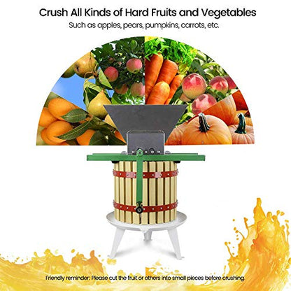 Fruit Wine Press and Crusher,100% Nature Apple&Grape&Berries Crusher Manual Juice Maker for Kitchen