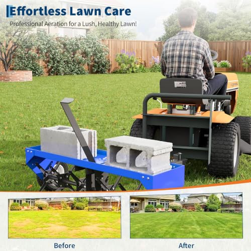 Garvee 40" Tow Behind Lawn Aerator, Universal Hitch, ATV/UTV/Tractor - size: 40"