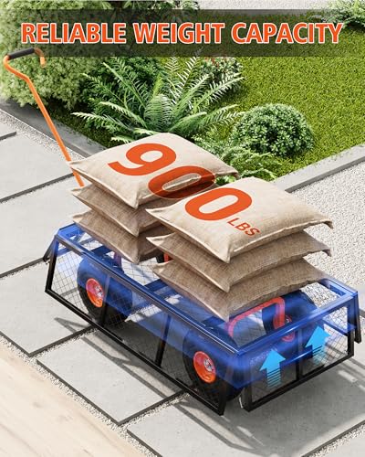 Steel Garden Cart Heavy Duty Utility Wagon with Sides, 900 lbs - size: 900LBS