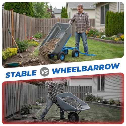 Sekey Garden Dump Cart, 1000 lb Capacity, Quick-Release Bed - color: Gray, size: 1000lbs