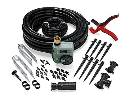 Orbit 69535 Shrub and Flower Bed Drip Kit with Programmable Hose Watering Timer - style: Traditional Timer