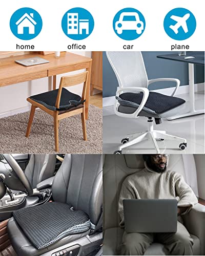 Car Wedge Seat Cushion for Car and Truck Seat Office Chair Wheelchair - Memory Foam Seat Pad for Sciatica Tailbone Pain Relief - color: Grey