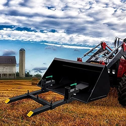 Clamp On Debris Forks To 48-60" Bucket, 4,6-Tine Clamp On Pallet Forks Bucket Forks Attachments, Ideal For Loader, Tractor Buckets, Skidsteer,60''with Stabilizer Bar 1500LBS - size: 60''with Stabilizer Bar 1500LBS