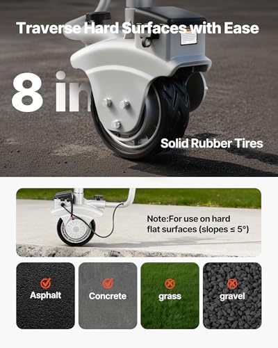 VEVOR Electric Trailer Dolly, 5500 lbs Towing Capacity, 380W 12V Motorized Jockey Wheel with 23 ft/min Moving Speed, 12.2-24.8 in Adjustable Clamp Height & 8 in Rubber Tire, for Moving Caravan Boat
