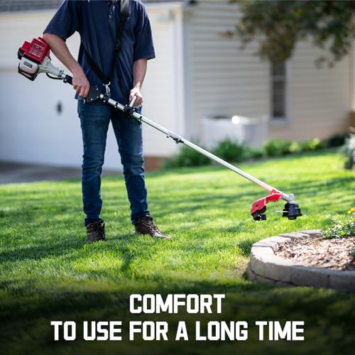PowerSmart 25.4cc Gas Weed Wacker, String Trimmer/Edger 16-Inch with 10-Inch Brush Cutter Shoulder Strap