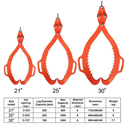 Claw Hook,Log Lifting Tongs， Heavy Duty Grapple Timber Claw,Lumber Skidding,Log Lifting (25")