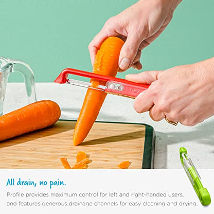 Dreamfarm Sharple Self-Sharpening Vegetable Peeler - Kermit Green - color: Green, size: Length: 18.2cm / 7.2”