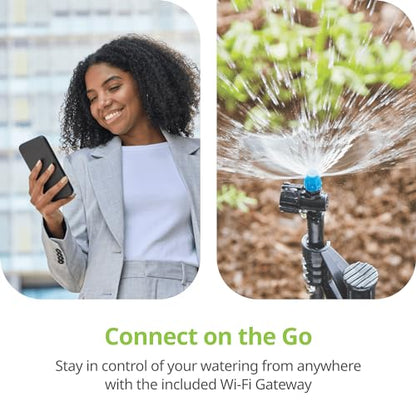 Raindrip R875CT Hose-End Smart Water Sprinkler Timer, Wi-Fi, Wireless Hose Faucet Bibb Timer for Garden, Drip Irrigation System Controller, Free App via 2.4 GHz Gateway Combo,GHT Compatible, Gray - style: Wi-Fi