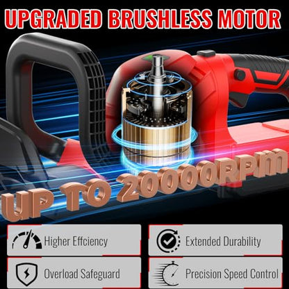 22" Cordless Hedge Trimmer Compatible with Milwaukee M18 Battery-Tool Only - color: Red