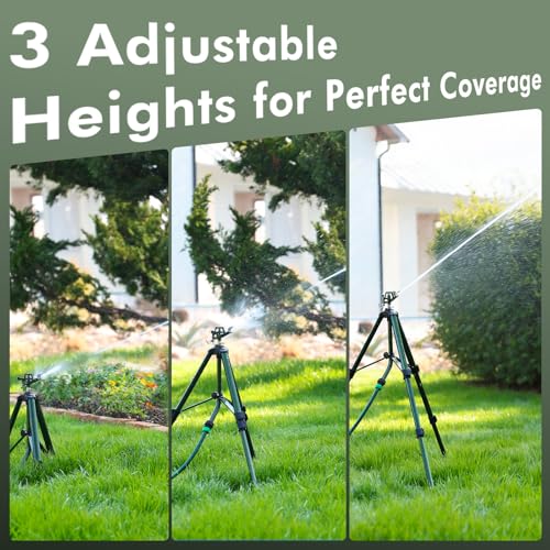 RESTMO Adjustable Full Metal Tripod Sprinklers for Yard Large Area - size: 1 Pack