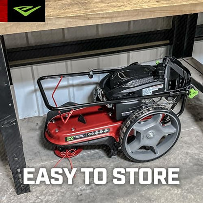 Earthquake Walk Behind String Mower With 160cc Viper 4-Cycle Engine, 22” Cutting Diameter, 14” Never-Go-Flat Wheels, Easy Assembly, Adjustable Handlebar, 40314