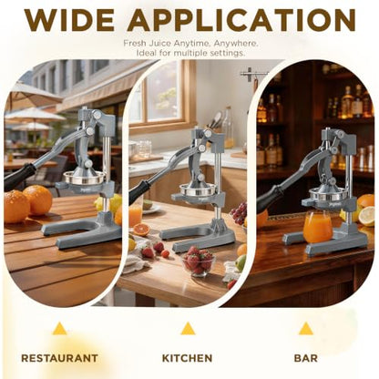 Manual Lemon Juicer Squeezer – Hand Juicer Cast Iron - color: Grey