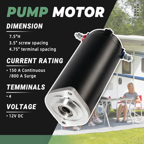 Hydraulic Power RV Leveling System Kit, Includes Manual Drive 179327/045-179327/414850 Hydraulic Pump Motor & 161394/684-1211-212 Polarity Reversing Solenoid - w/o Sealed Collar Coupling