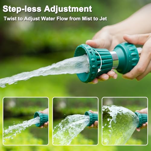 FANHAO Fireman Style Hose Sprayer Nozzle, High Pressure Adjustable Sprayer - color: Green