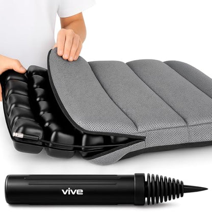 Vive Inflatable Wheelchair Air Seat Cushion - Adjustable Air Pressure