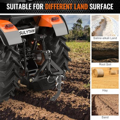 Hitch Mounted Ripper for 2" Receivers 3 Point Trencher for CAT 0&1 Tractors | Hitch Lawn Trencher, Middle Buster Plow Compatible with ATV UTV Plough Blade in Garden Bury Pipes Lawn Digging Subsoil Black