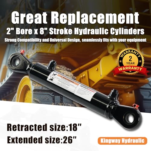 KINGWAY Hydraulic Swivel Eye Cylinder, 2" Borex8" Stroke, 3000 PSI SAE#6 - size: 2”x8"-WSE