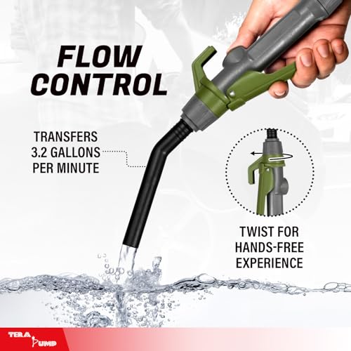TERA PUMP 2nd Gen Fuel Transfer Pump, Cordless Portable - style: 4.9 ft Pump (Rechargeable)