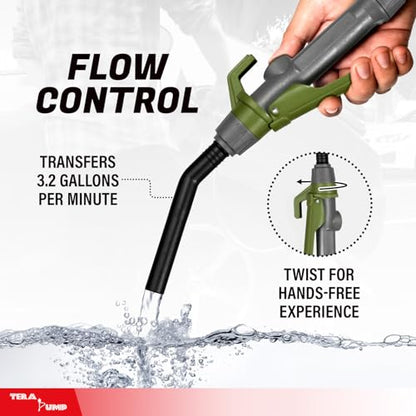TERA PUMP 2nd Gen Fuel Transfer Pump, Cordless Portable - style: 4.9 ft Pump (Rechargeable)