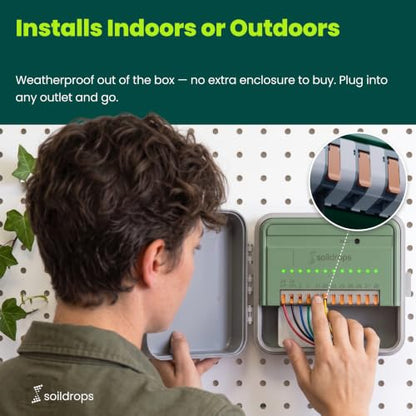AI Smart Sprinkler Controller, 8-Zone WiFi Irrigation Controller for Indoor & Outdoor Use, DIY Garden & Lawn Watering Kit, App-Based Auto Watering
