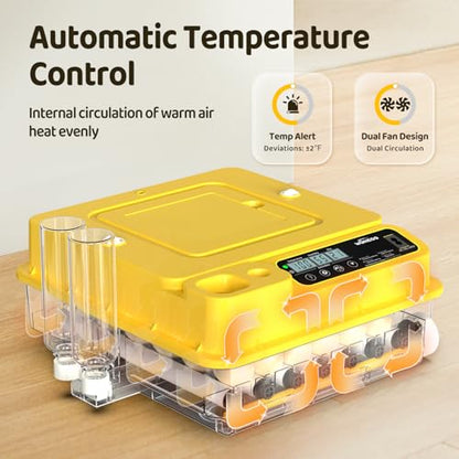 Egg Incubator 36 Eggs Incubators for Hatching Eggs Chicken Egg Incubator with Automatic Egg Turning and Humidity Display, Temperature Control Incubation Day Counter - size: 36 eggs