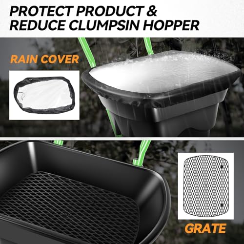 Auto Dynasty 80Lbs Walk-Behind Broadcast Spreader for Ice Melt/Seed, Green - color: Green