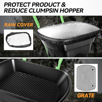 Auto Dynasty 80Lbs Walk-Behind Broadcast Spreader for Ice Melt/Seed, Green - color: Green