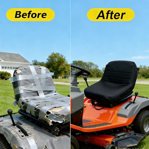 Tractor Seat Cover Compatible with Husqvarna Riding Lawn Mower (Medium) - color: Black, size: Medium