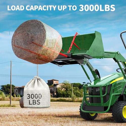 YITAMOTOR 49" Hay Spear Attachment, 3000lbs Bucket Tractor Dual Bale Spears - size: 49 Inch