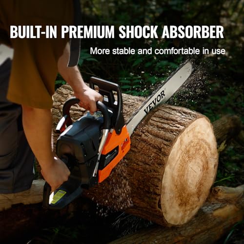 VEVOR Gas Chainsaw 58CC 2-Cycle 20 Inch 3.22HP Gasoline Powered Chainsaw - size: 58CC-20inch