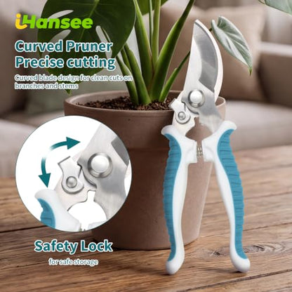 Blue Garden Tools 4-Piece, Aluminum Alloy Gardening Hand Tool Set - color: blue-4pcs