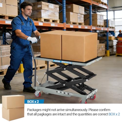 Garvee Hydraulic Lift Table Cart, 770 LBS Capacity 50" Lifting Height, Grey - color: Gray