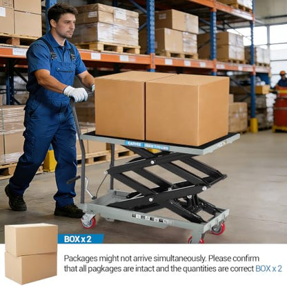 Garvee Hydraulic Lift Table Cart, 770 LBS Capacity 50" Lifting Height, Grey - color: Gray