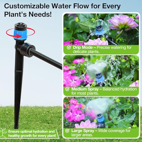 MIXC 100Pcs Drip Irrigation Emitters, Quick Push-to-Fit Connect Drip Vortex - size: Drip Emitter Vortex (100Pcs)