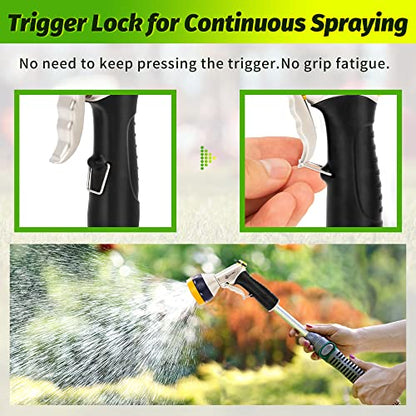 AUTOMAN Garden Hose Nozzles - High Pressure 100% Metal Hose Sprayer 2 Pack, Heavy Duty Garden Watering Nozzle Set, Powerful Garden Nozzle for Watering Plants, Window Cleaning,Washing Cars,Pets Bathing - style: 7 Patterns+4 Patterns