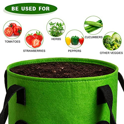 2 Pack Upside Down Hanging Tomato & Herb Planter, Strawberry Planter Bags - color: Set of 2 - Green