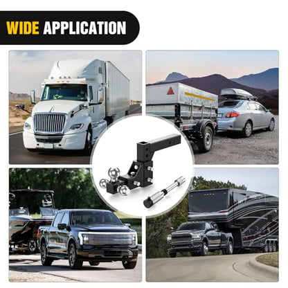 Nilight Trailer Hitch Tri-Ball Mount Fits 2'' Receiver - size: 1-7/8''Ball &2''Ball& 2-5/16''Ball