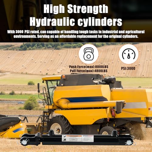 KINGWAY Hydraulic Tie Rod Cylinder 2" Borex12" Stroke, 3000 PSI SAE#8 - size: 2"x12"-WC