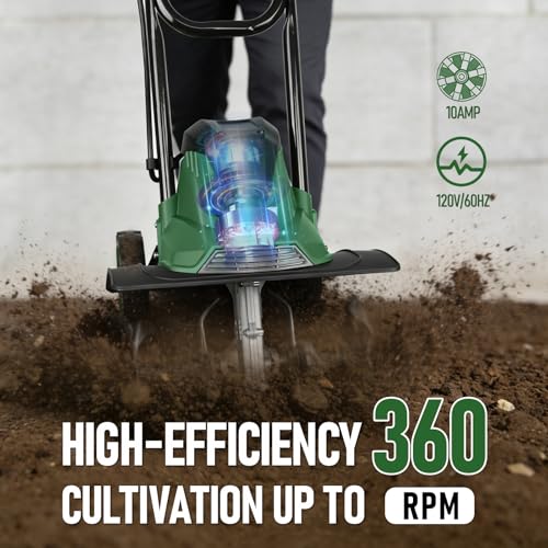 14-Inch Electric Tiller Cultivator with 8.7-Inch Tillling Depth