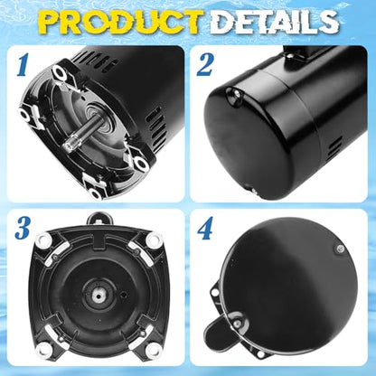 USQ1202 Pool Pump Motor 48Y Frame Fit for A.O. Smith/Century 2HP Motor - size: 2 HP USQ1202 48Y Frame