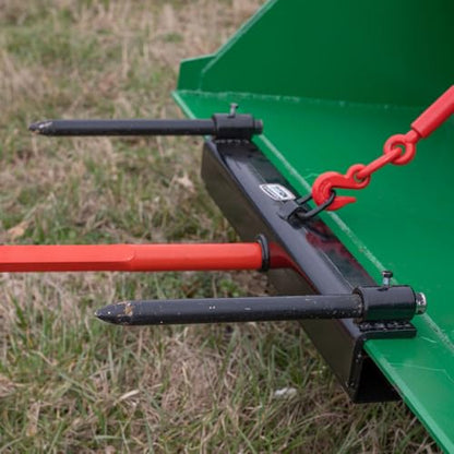 Titan Attachments 49" Hay Bale Spear Attachment with Stabilizer Spears, Universal HD Front Skid Steer Tractor Loader Bucket Attachment, 3000 LB Capacity