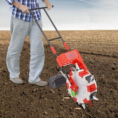 Manual Seeder, Hand Push Seeders Floor Standing Seeder Planter Adjustable Seeders Portable Manual Planter Hand Powered Planters Single Port Planters w/6 Nozzles for Mountains Hills Orchards(6 Nozzles) - style: 6 Nozzles