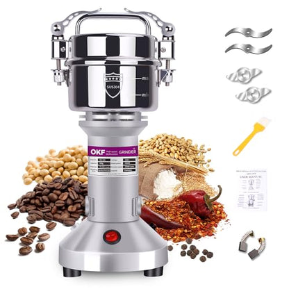 150g Grain Mill, 304 Stainless Steel Spice Grinder, 1500W High-speed Commercial Flour Mill, Superfine Flour Mill Grinder for Home, Grain Mill for Flour - size: 150g