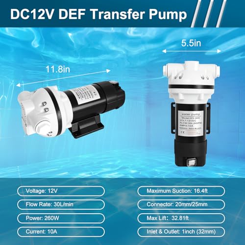 BLACKHORSE-RACING 12V DC Self-Priming DEF Transfer Pump - size: 12V DC